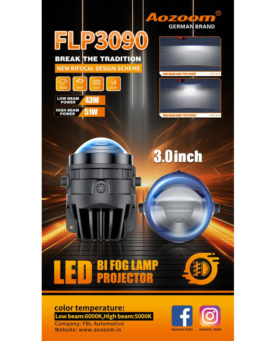 Aozoom FLP 3090 AF 04 | Direct LED Fog Lamp Projector 75W