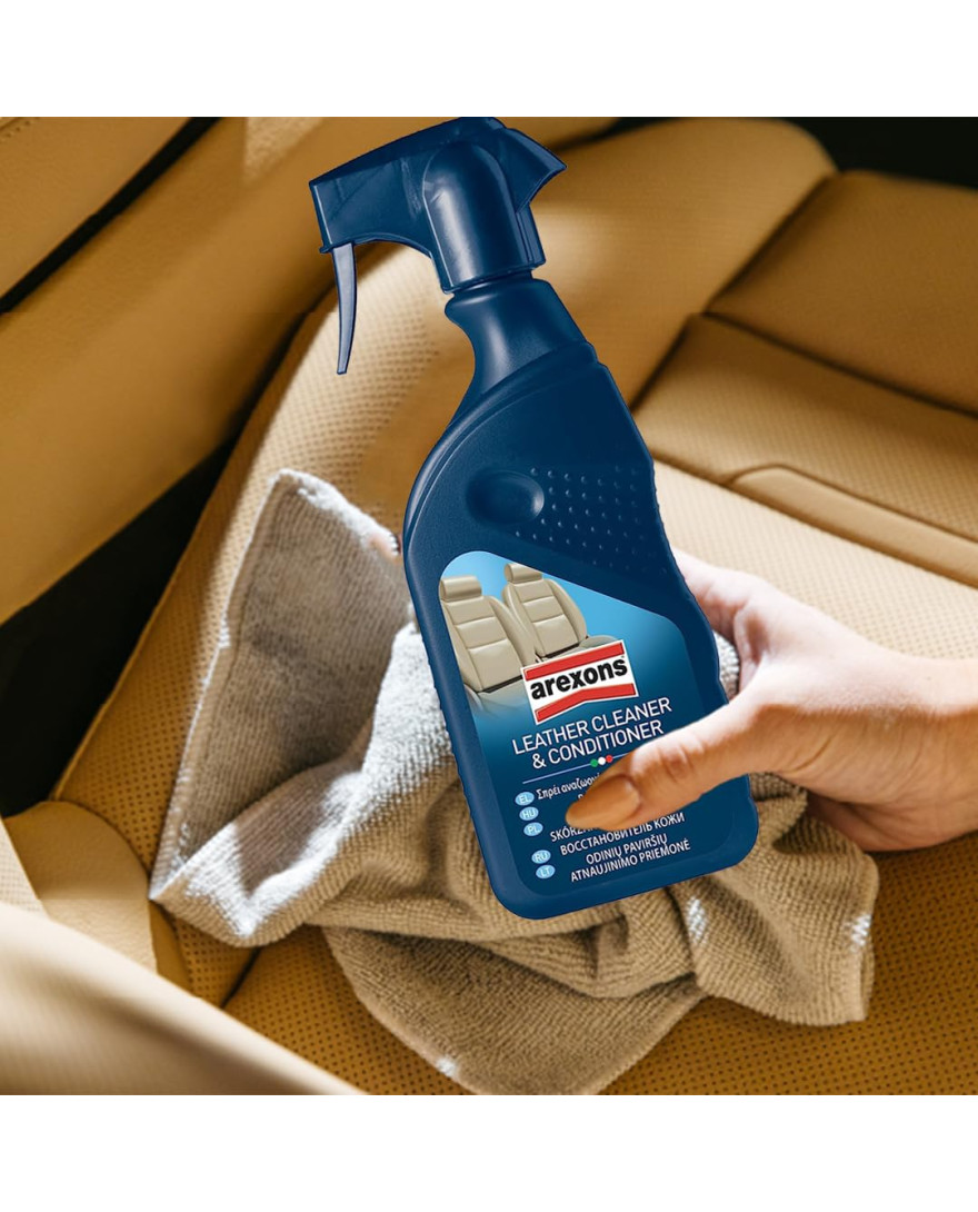 Arexons Leather Cleaner And Conditioner, 500ml | Clean, Polish, and Protect Leather Upholstery | Nourishes and Maintains Softness | Prevents Cracking | Solvent and Silicone-Free