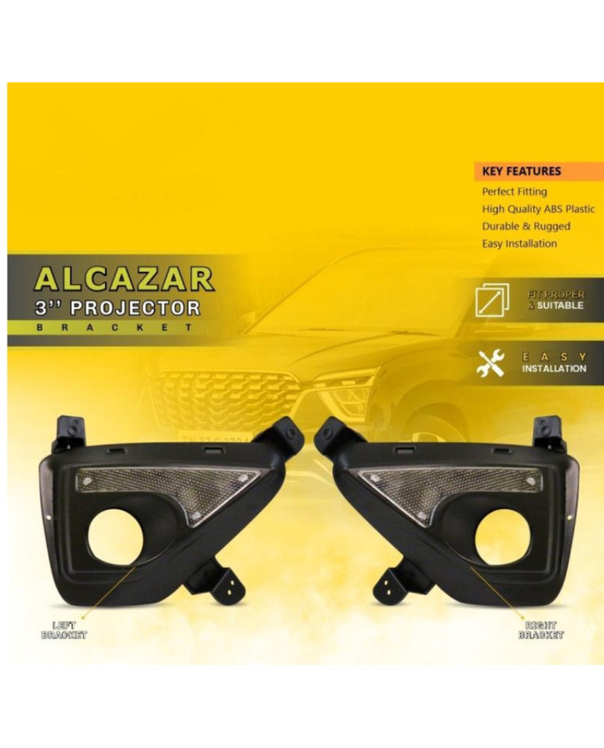 SV 11 | 3 Inch Universal Projector Mounting Bracket | ABS Plastic Bracket | Hyundai Alcazar | Plug N Play