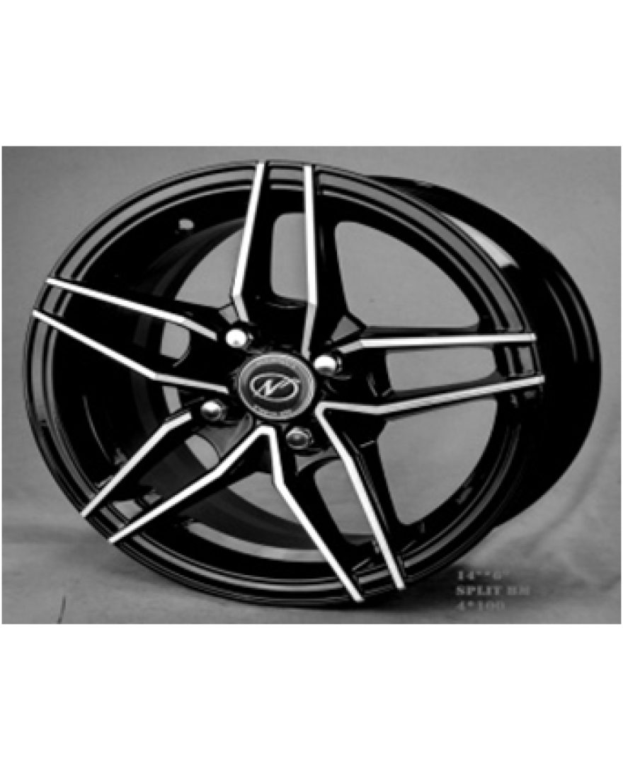 Split 13 Inch Black Machined BM finish PCD 4x100 | SET OF 4 | Size 13x5.5 inch