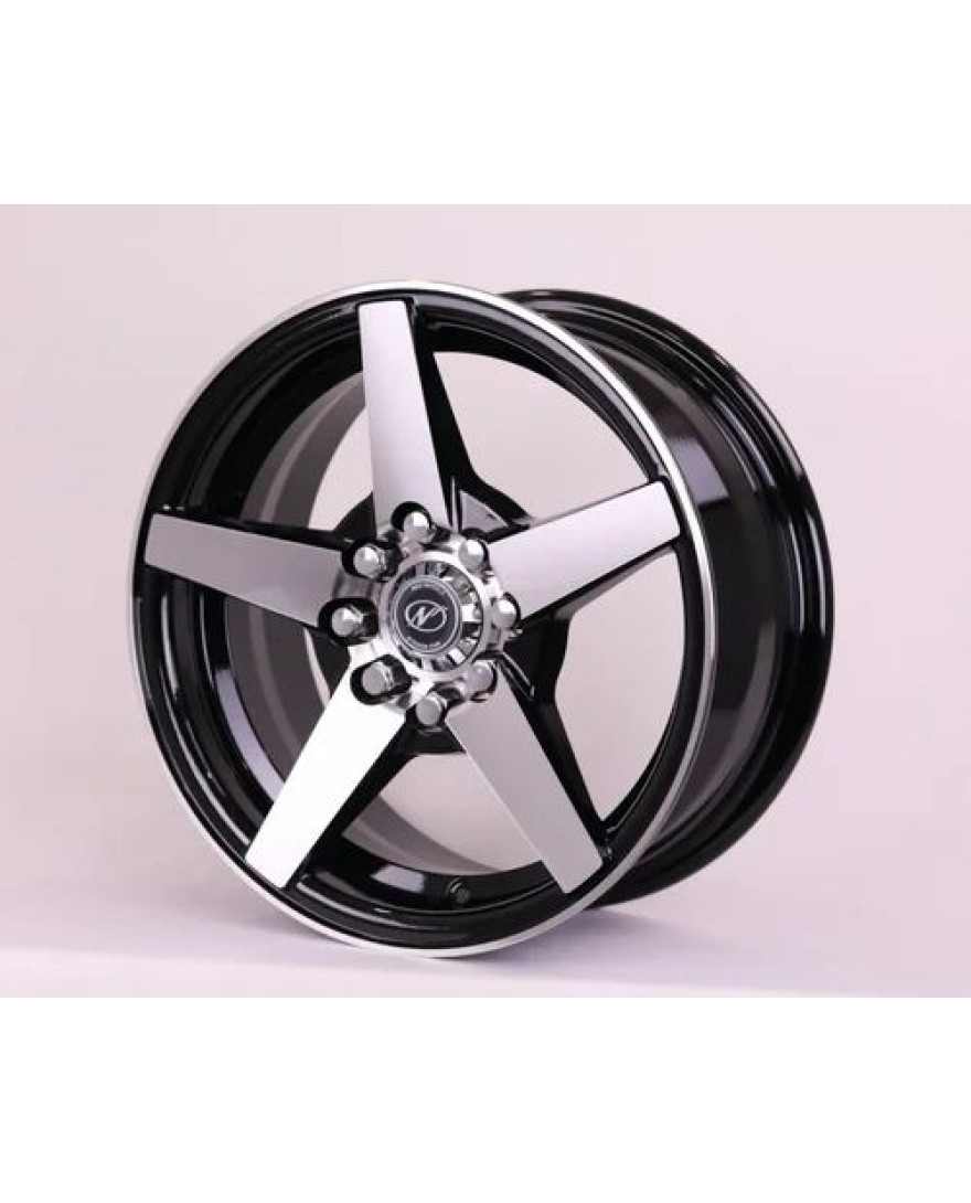 Carbon in Black Machined finish. The Size of alloy wheel is 15 inch and the PCD is 5x114.3(SET OF 4