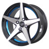 Radar in Black Machined UnderCut Blue finish. The Size of alloy wheel is 15x7 inch and the PCD is 4x100(SET OF 4)