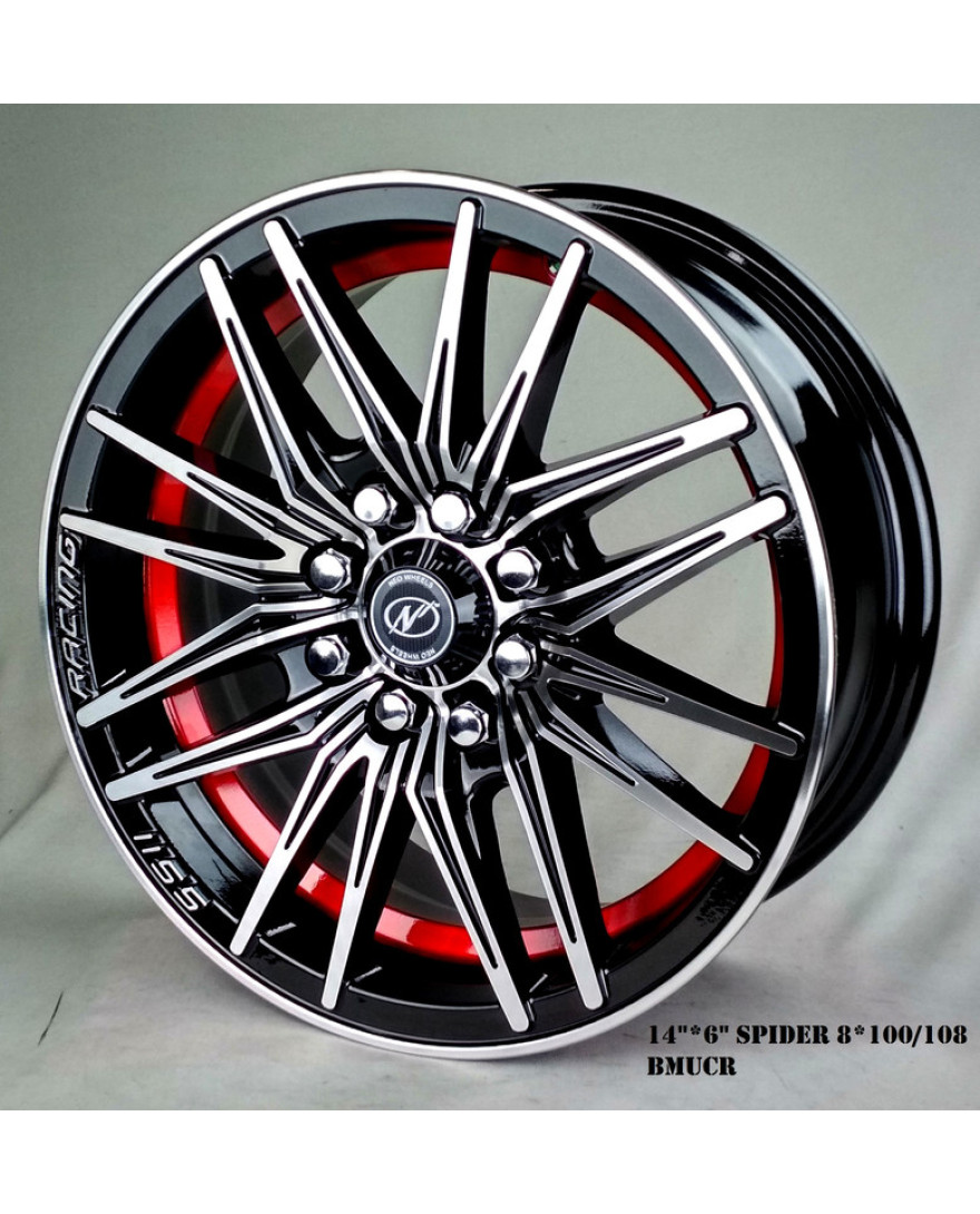 Radar 15in BM finish. The Size of alloy wheel is 14x5.5 inch and the PCD is 4x100(SET OF 4)