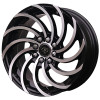 Snake in Black Machined. The Size of alloy wheel is 15 inch and the PCD is 8/100x108(SET OF 4)