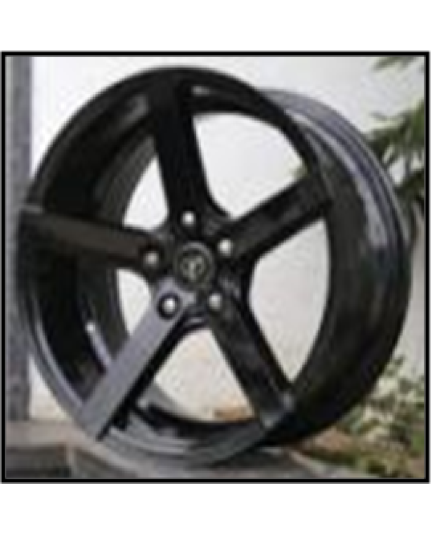 Techno 15 Inch Glossy Black GB finish PCD 5x114 | SET OF 4 | Size 15x7 Inch