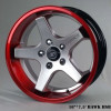 Hawk 16in HRSB finish. The Size of alloy wheel is 16x7.5 inch and the PCD is 5x114.3(SET OF 4)
