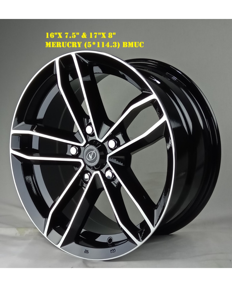 Mercury 17in BMUC finish. The Size of alloy wheel is 17x8 inch and the PCD is 5x114.3(SET OF 4)