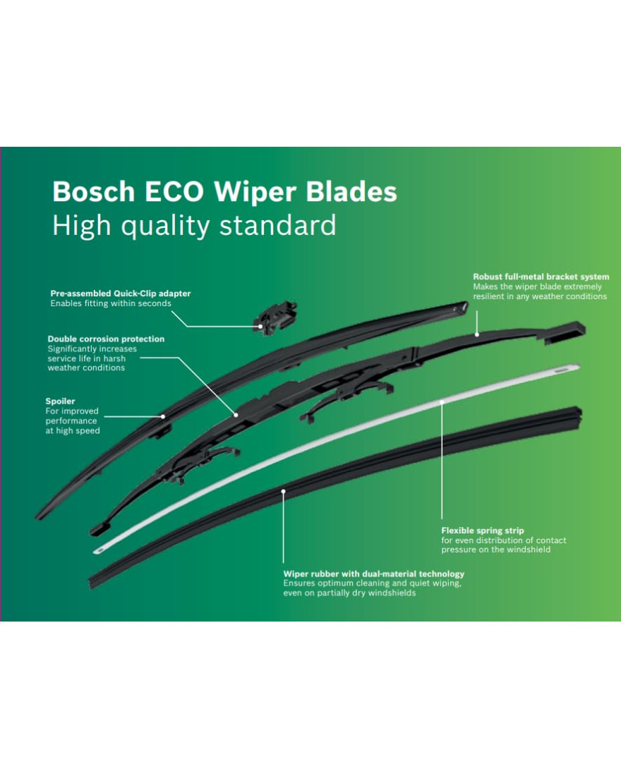 Bosch | ECO Single |Size 12 Inch |  Economical Metal Wiper Blade | 300mm