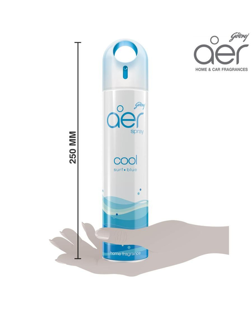 Godrej aer Spray | Room Freshener for Home And Office | COOL SURF BLUE |220 ml | Long Lasting Fragrance