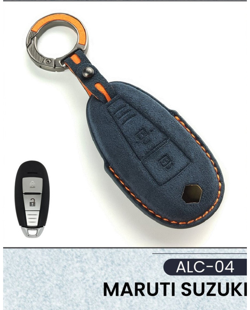 Alcantara Art Leather Key Cover for Maruti Suzuki Cars 2 Button Smart Key ALC 04