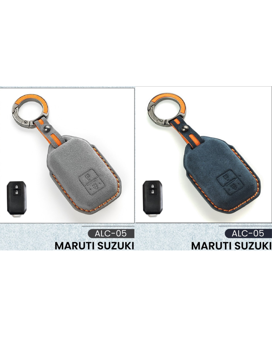 Alcantara Art Leather Key Cover for Maruti Suzuki Cars 2 Button Smart Key ALC 05