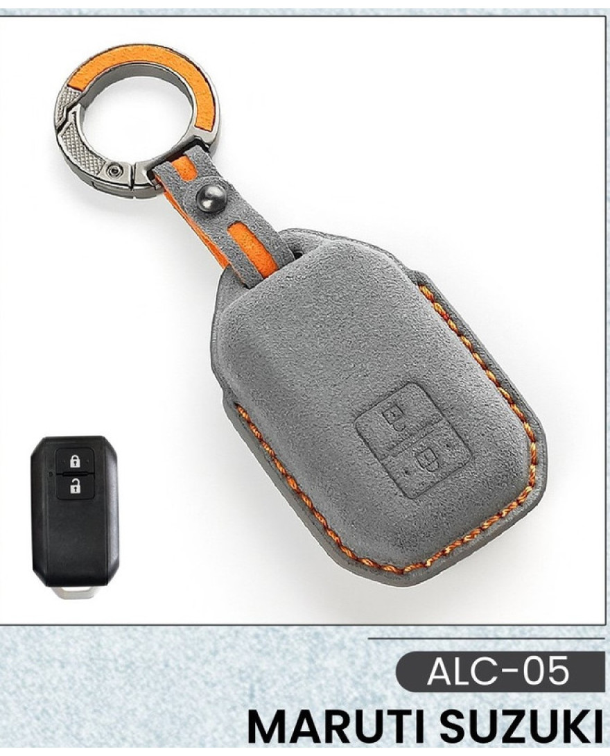 Alcantara Art Leather Key Cover for Maruti Suzuki Cars 2 Button Smart Key ALC 05