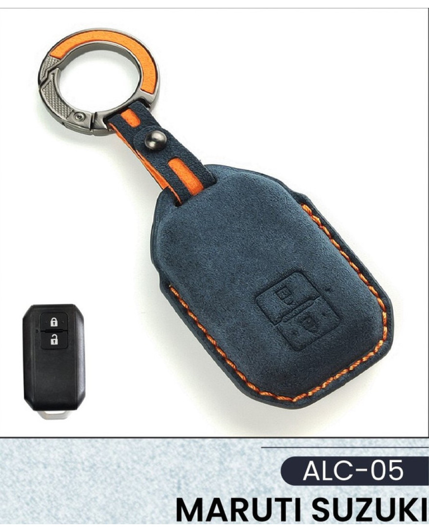 Alcantara Art Leather Key Cover for Maruti Suzuki Cars 2 Button Smart Key ALC 05