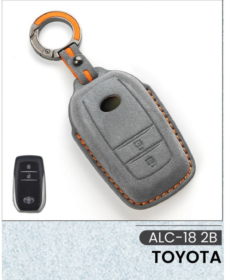 Alcantara Art Leather Key Cover for Toyota Cars 2 Button Smart Key ALC 18