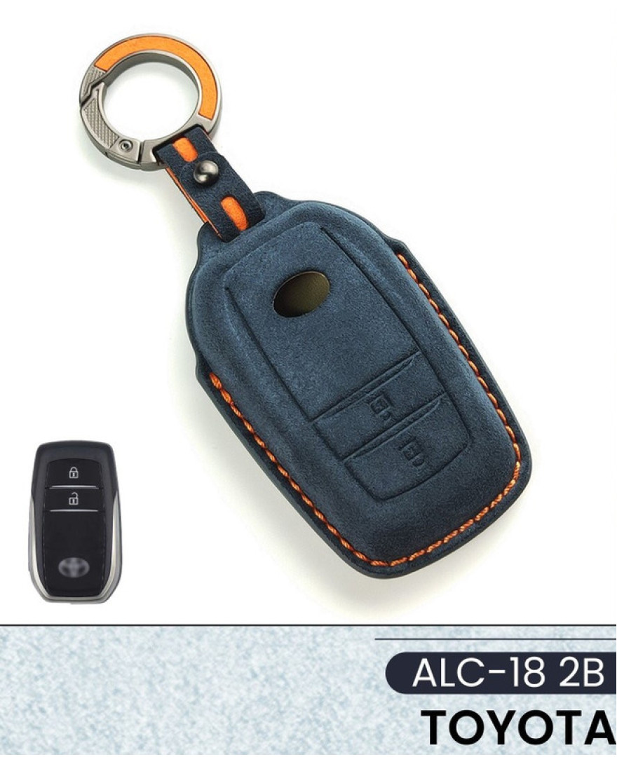 Alcantara Art Leather Key Cover for Toyota Cars 2 Button Smart Key ALC 18