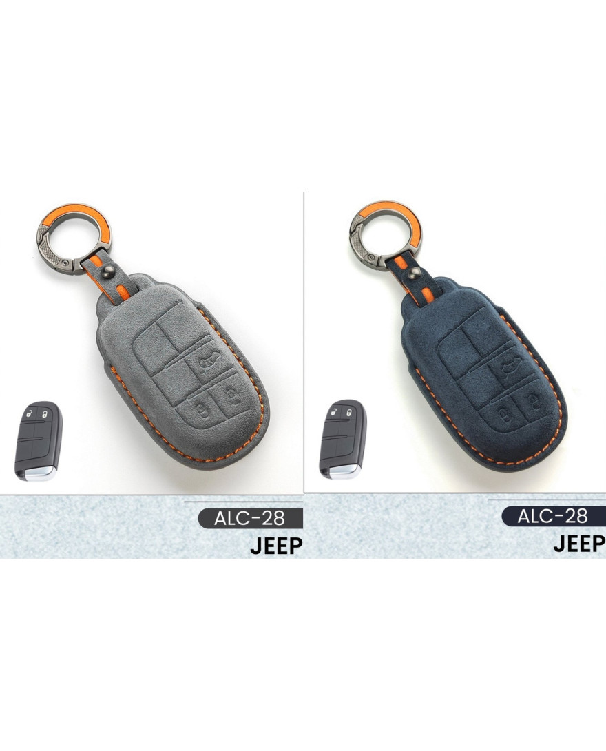 Alcantara Art Leather Key Cover for Jeep Cars 3 Button Smart Key ALC 28