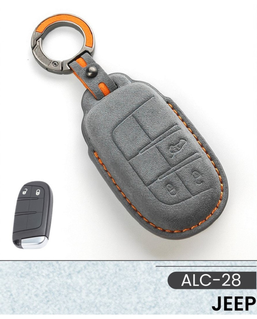 Alcantara Art Leather Key Cover for Jeep Cars 3 Button Smart Key ALC 28