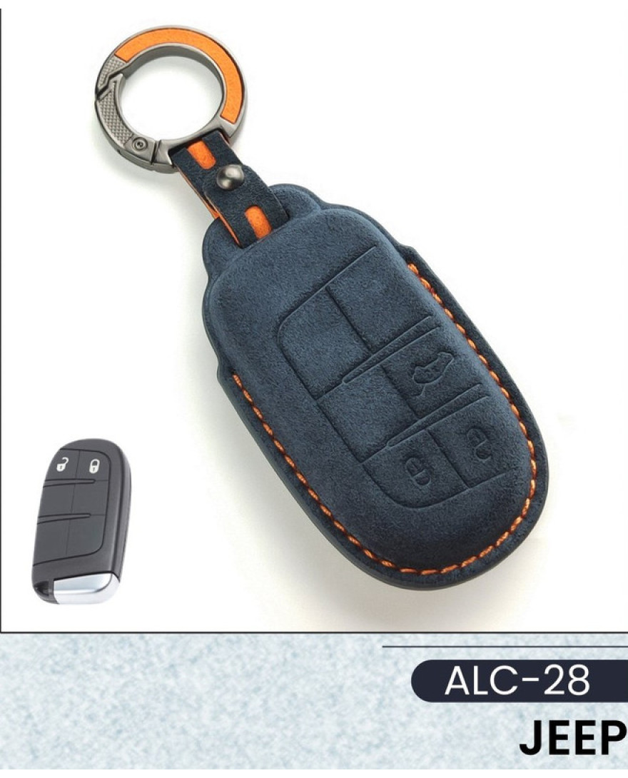 Alcantara Art Leather Key Cover for Jeep Cars 3 Button Smart Key ALC 28