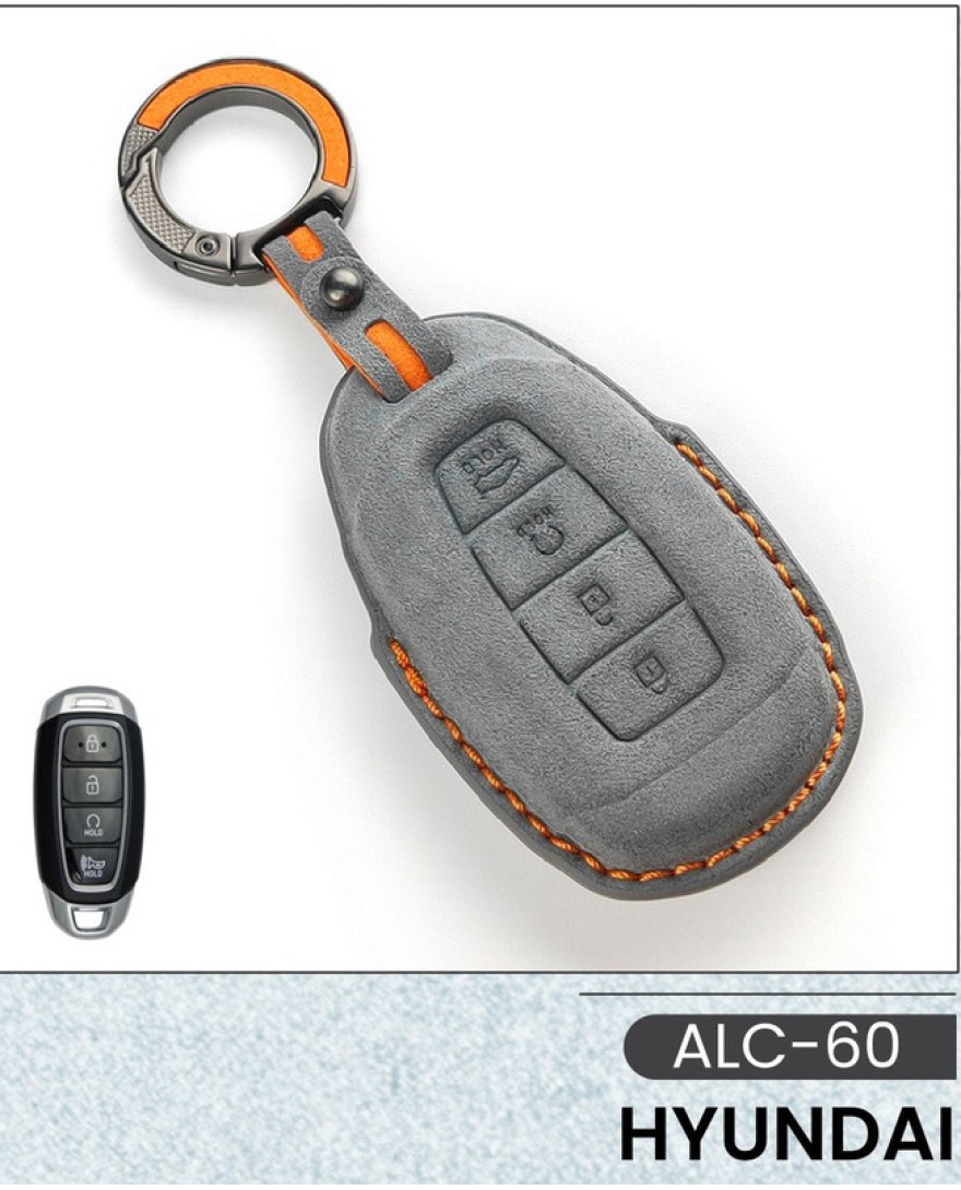 Alcantara Art Leather Key Cover for Hyundai Cars 4 Button Smart Key ALC 60