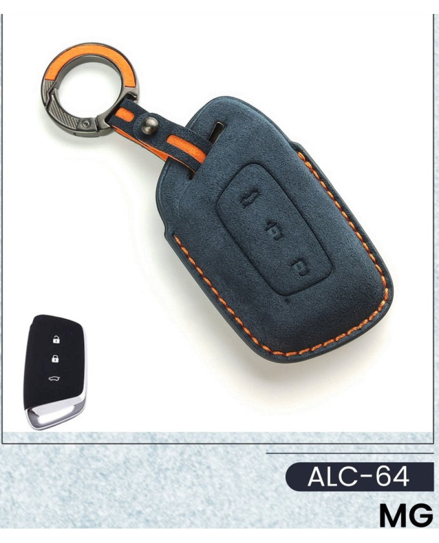 Alcantara Art Leather Key Cover for MG Cars 3 Button Smart Key ALC 64