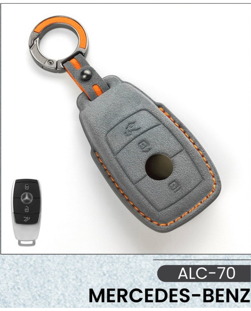 Alcantara Art Leather Key Cover for Mercedes Benz Cars 3 Button Smart Key ALC 70