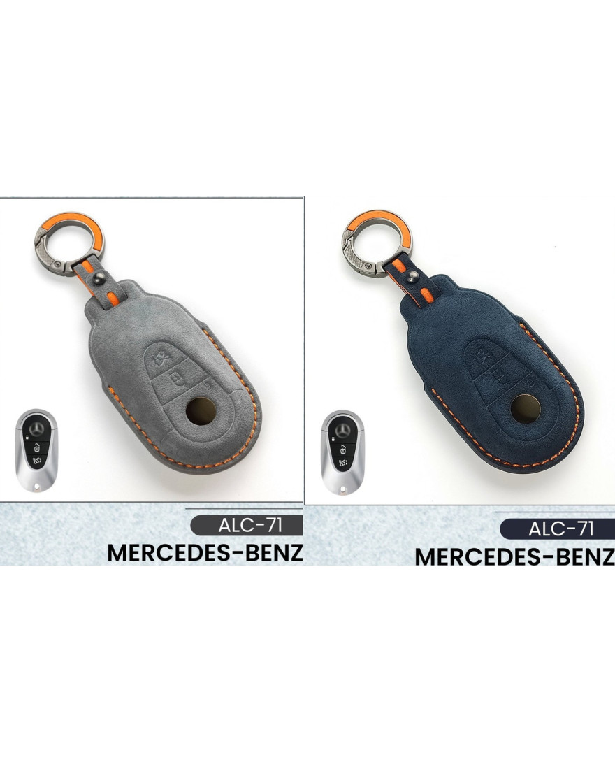 Alcantara Art Leather Key Cover for Mercedes Benz Cars 2 Button Smart Key ALC 71