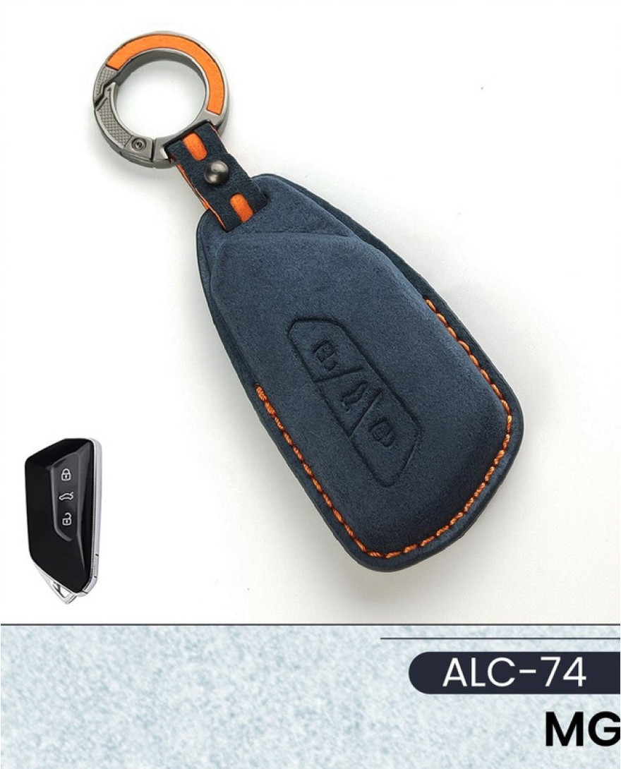 Alcantara Art Leather Key Cover for MG Cars 3 Button Smart Key ALC 74