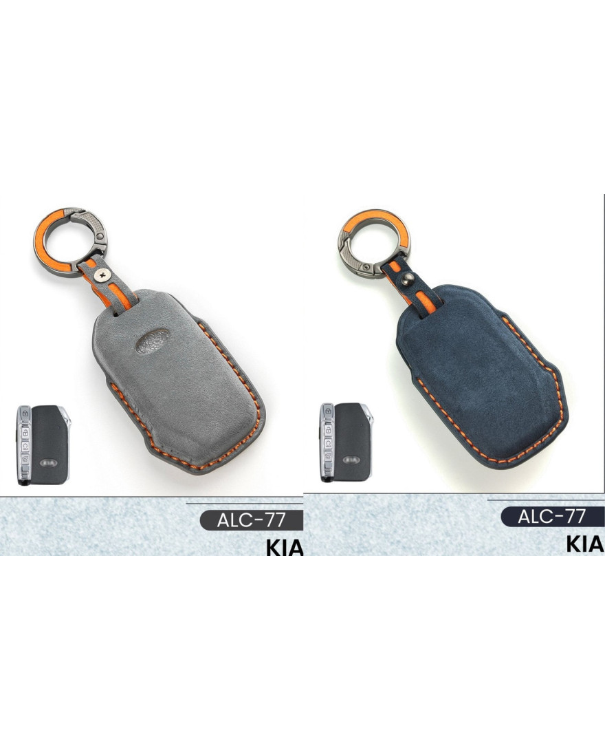 Alcantara Art Leather Key Cover for KIA Cars 4 Button Smart Key ALC 77