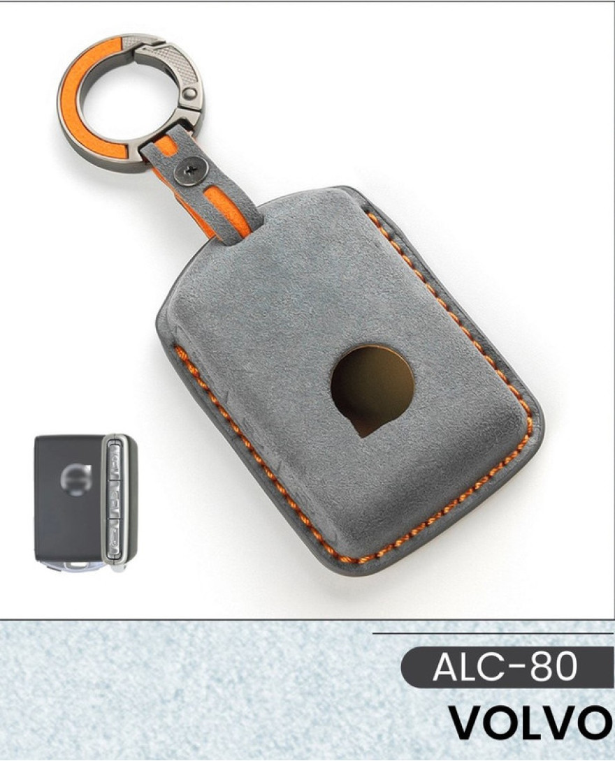 Alcantara Art Leather Key Cover for Volvo Cars 3 Button Smart Key ALC 80