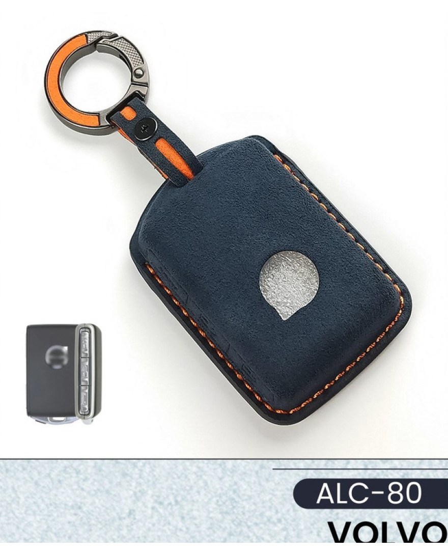 Alcantara Art Leather Key Cover for Volvo Cars 3 Button Smart Key ALC 80