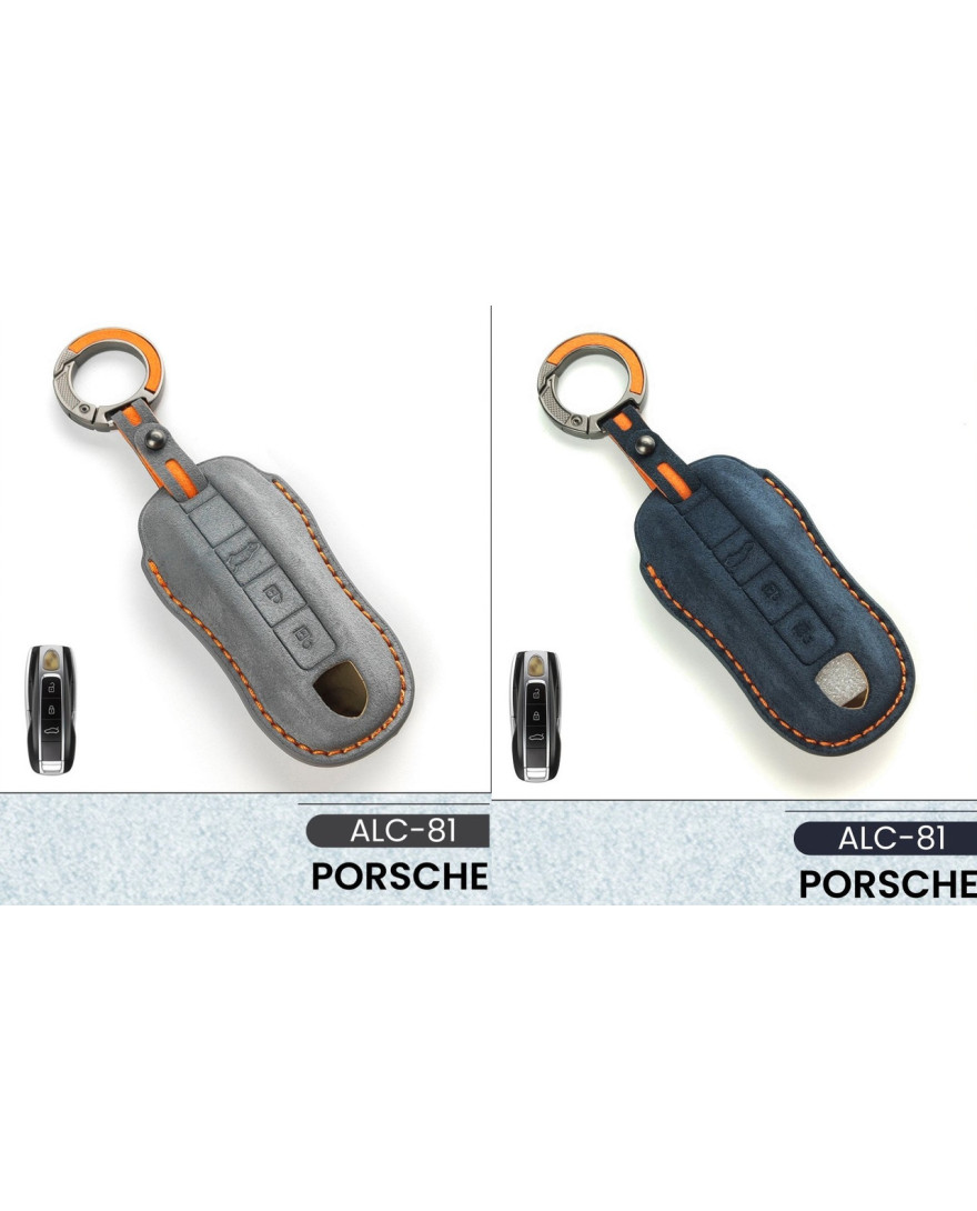 Alcantara Art Leather Key Cover for Porsche Cars 3 Button Smart Key ALC 81