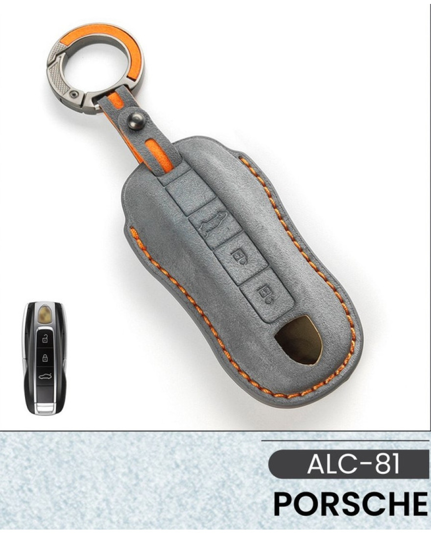 Alcantara Art Leather Key Cover for Porsche Cars 3 Button Smart Key ALC 81