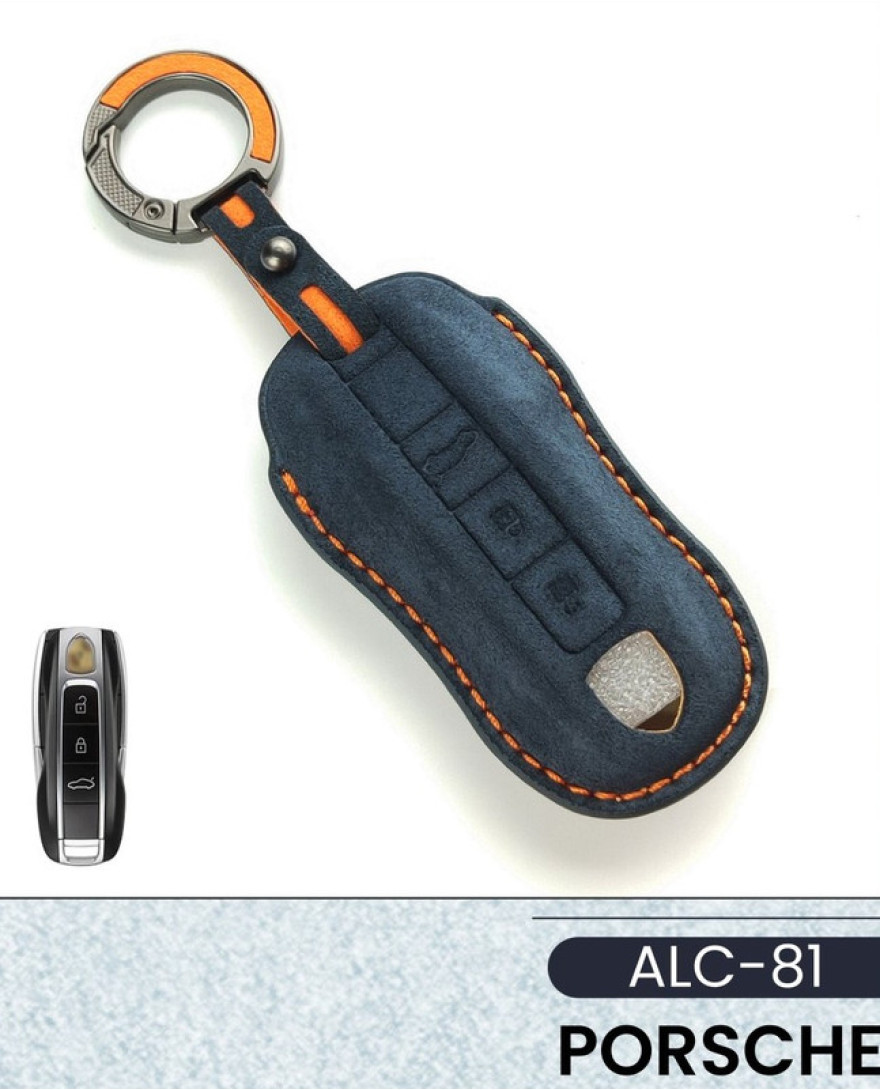 Alcantara Art Leather Key Cover for Porsche Cars 3 Button Smart Key ALC 81