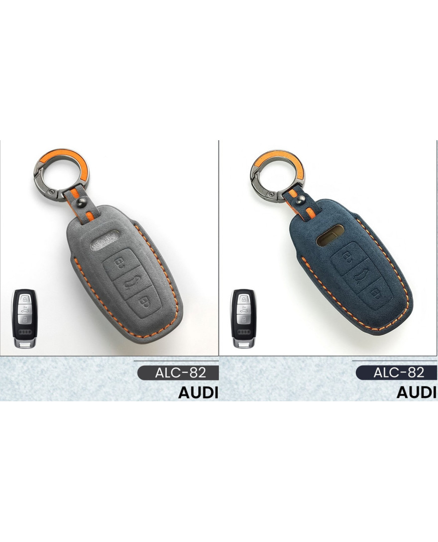 Alcantara Art Leather Key Cover for Audi Cars 3 Button Smart Key ALC 82