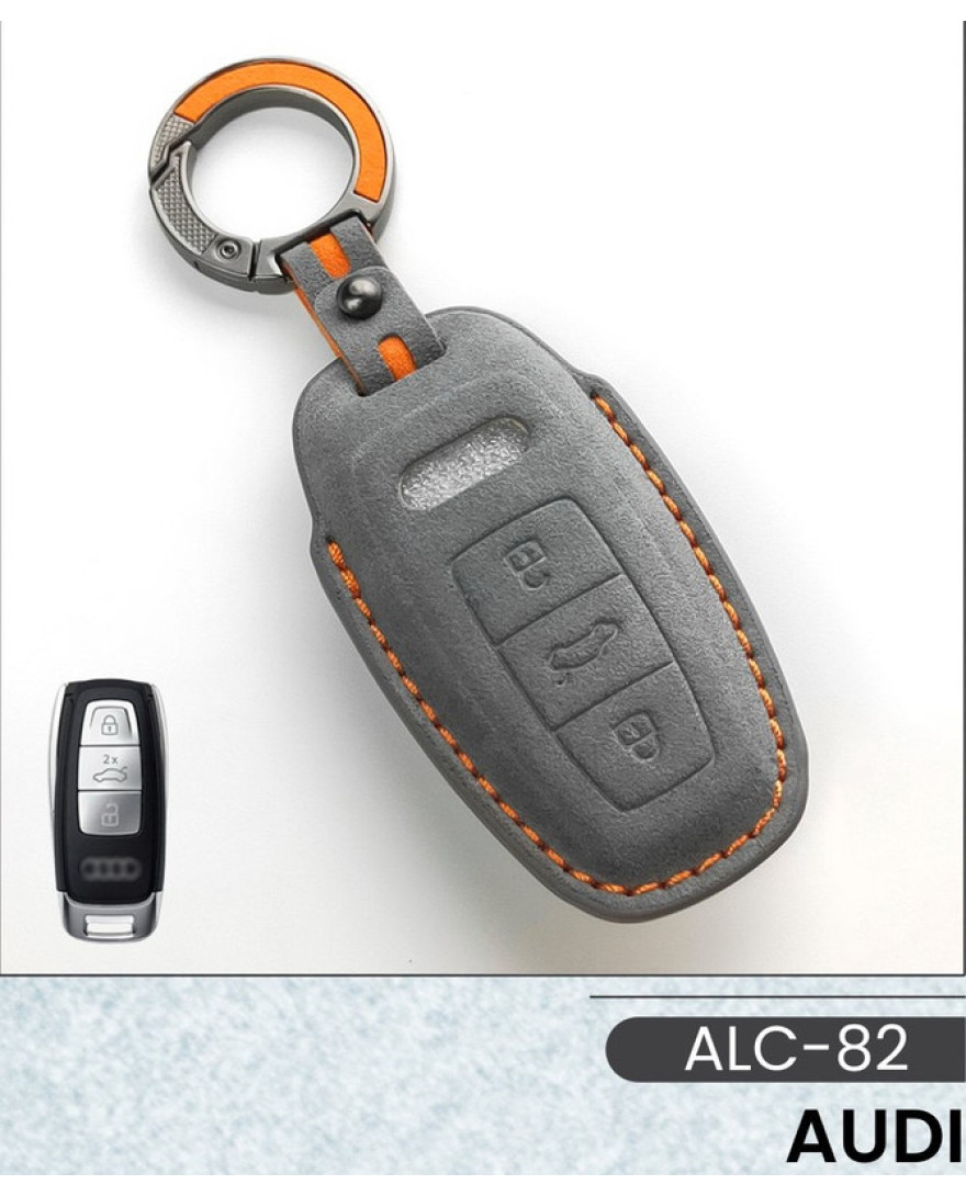 Alcantara Art Leather Key Cover for Audi Cars 3 Button Smart Key ALC 82