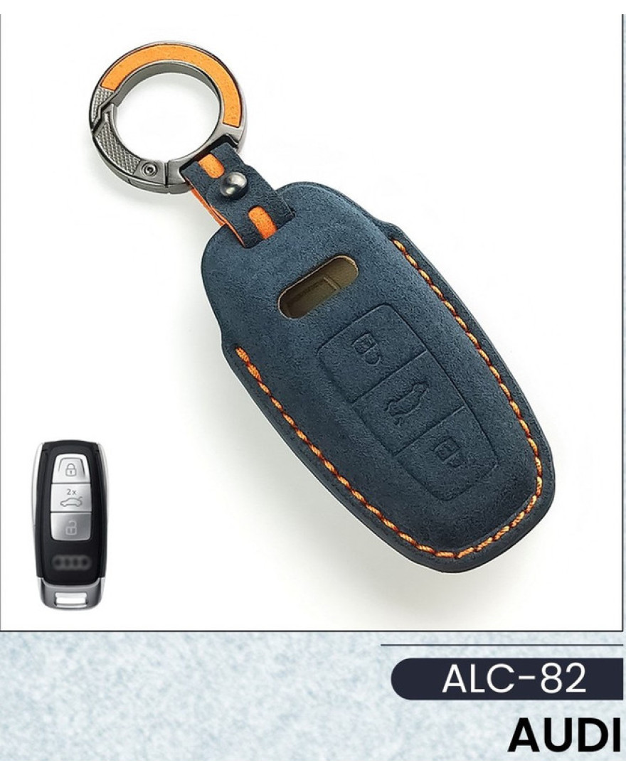 Alcantara Art Leather Key Cover for Audi Cars 3 Button Smart Key ALC 82