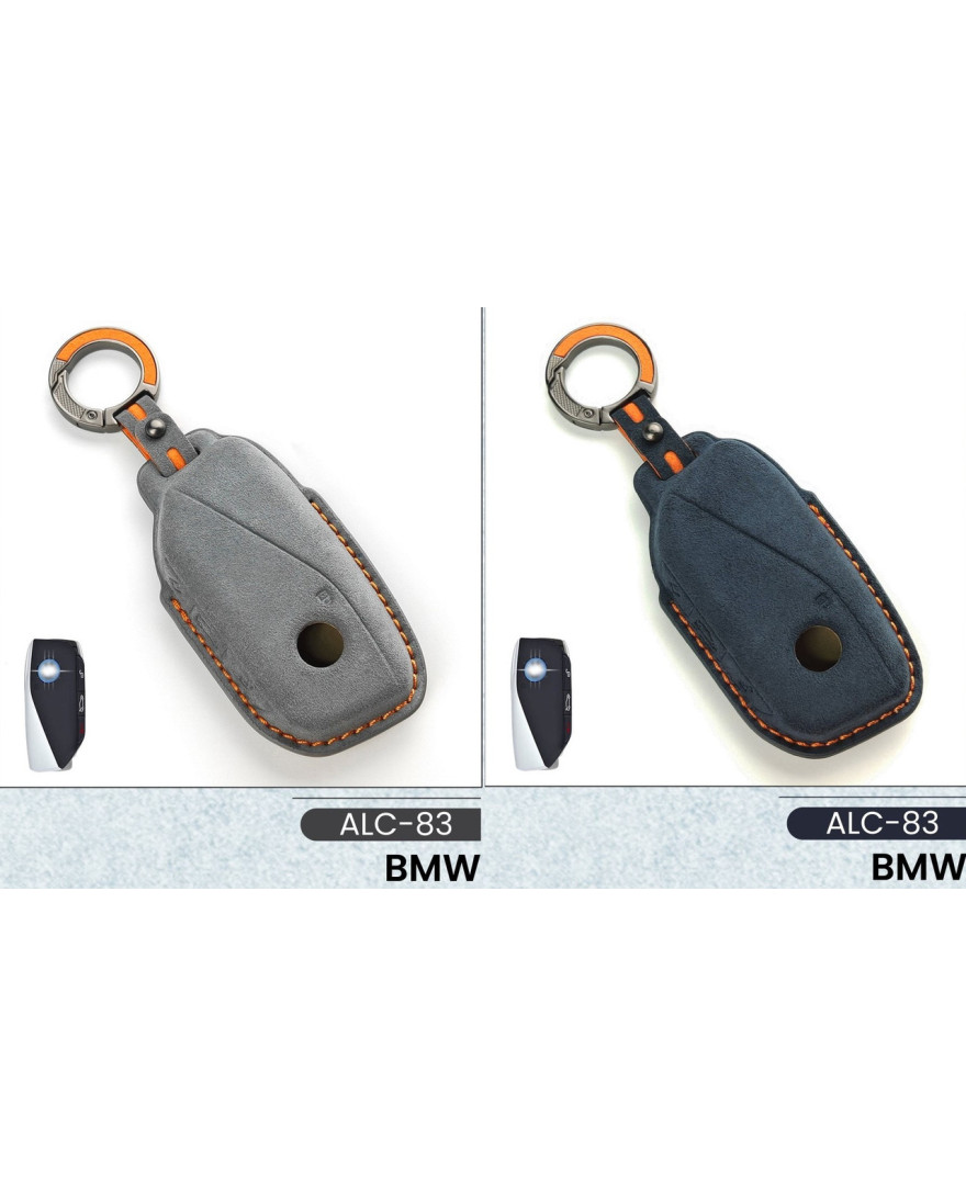 Alcantara Art Leather Key Cover for BMW Cars 3 Button Smart Key ALC 83