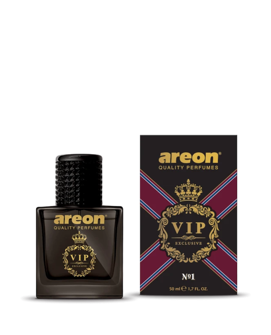 AREON CAR Air Freshner Perfume VIP 50ml Black Design | Fragrance No 1  | VIP01