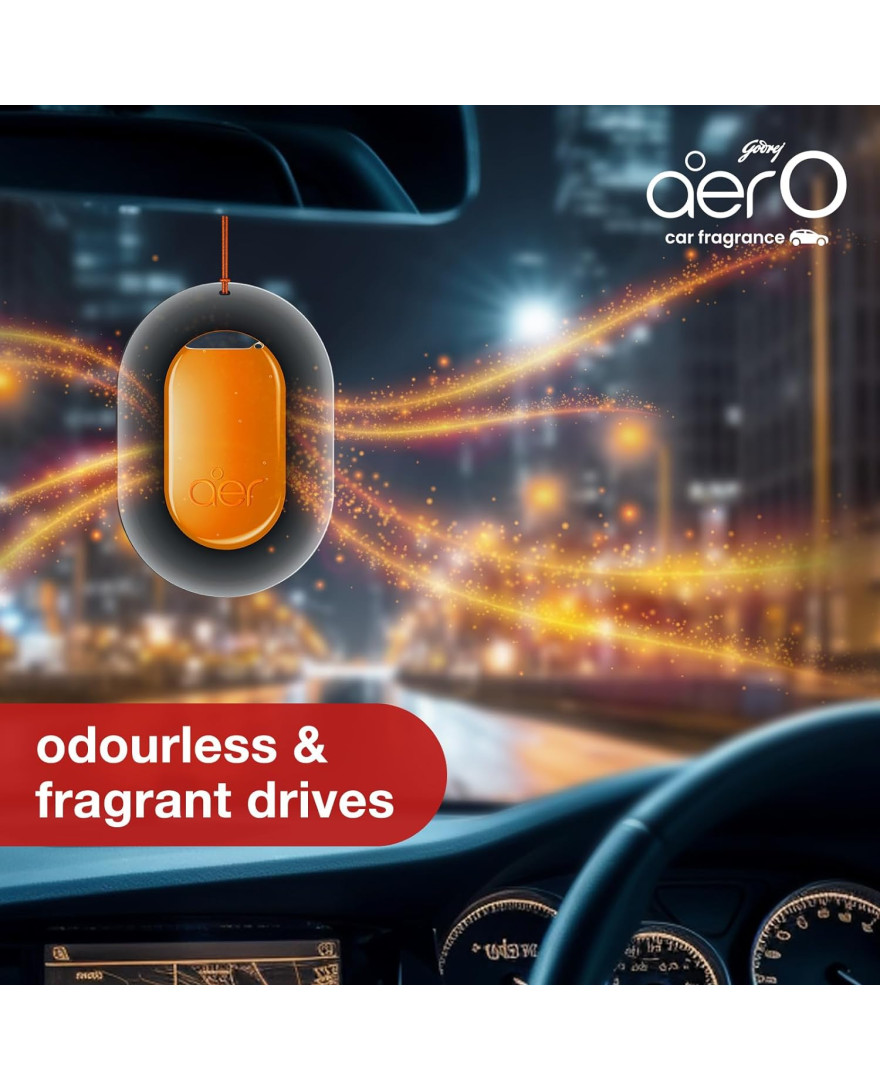 Godrej aer O Hanging Car Air Freshener Gel | Car Accessories | Musk After Smoke | 7.5G