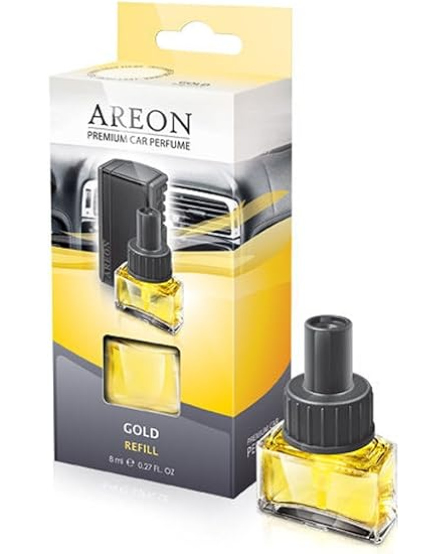 Areon CAR AC Vent Refill Gold Car Air Freshener | 8ml