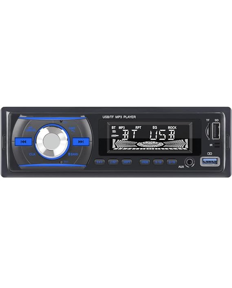 Audio Wheels Car Radio Bluetooth Single DIN Car Stereo Audio, MP3 Player Car Stereo 1 DIN with Bluetooth Handsfree/FM/Dual USB/TF/AUX/EQ/Quick Charge, with Wireless Remote Control | S 920