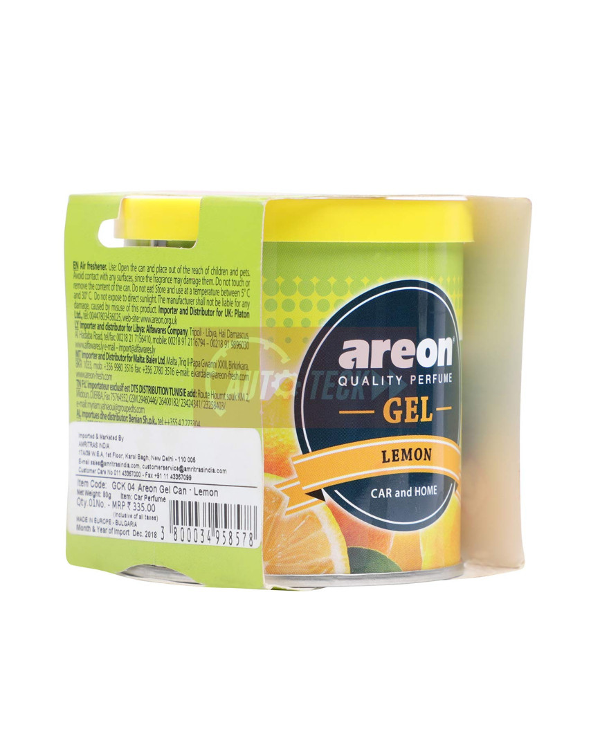 Areon Lemon Gel Air Freshener for Car | 80g | GCK04