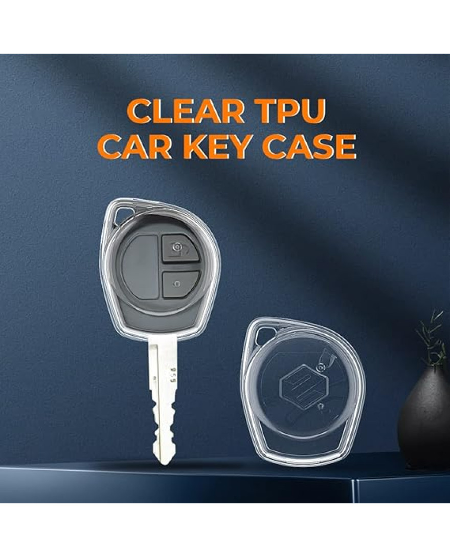 Keycare Clear Transparent TPU Key Cover CL TP 03 | Compatible with Maruti Suzuki Alto K10