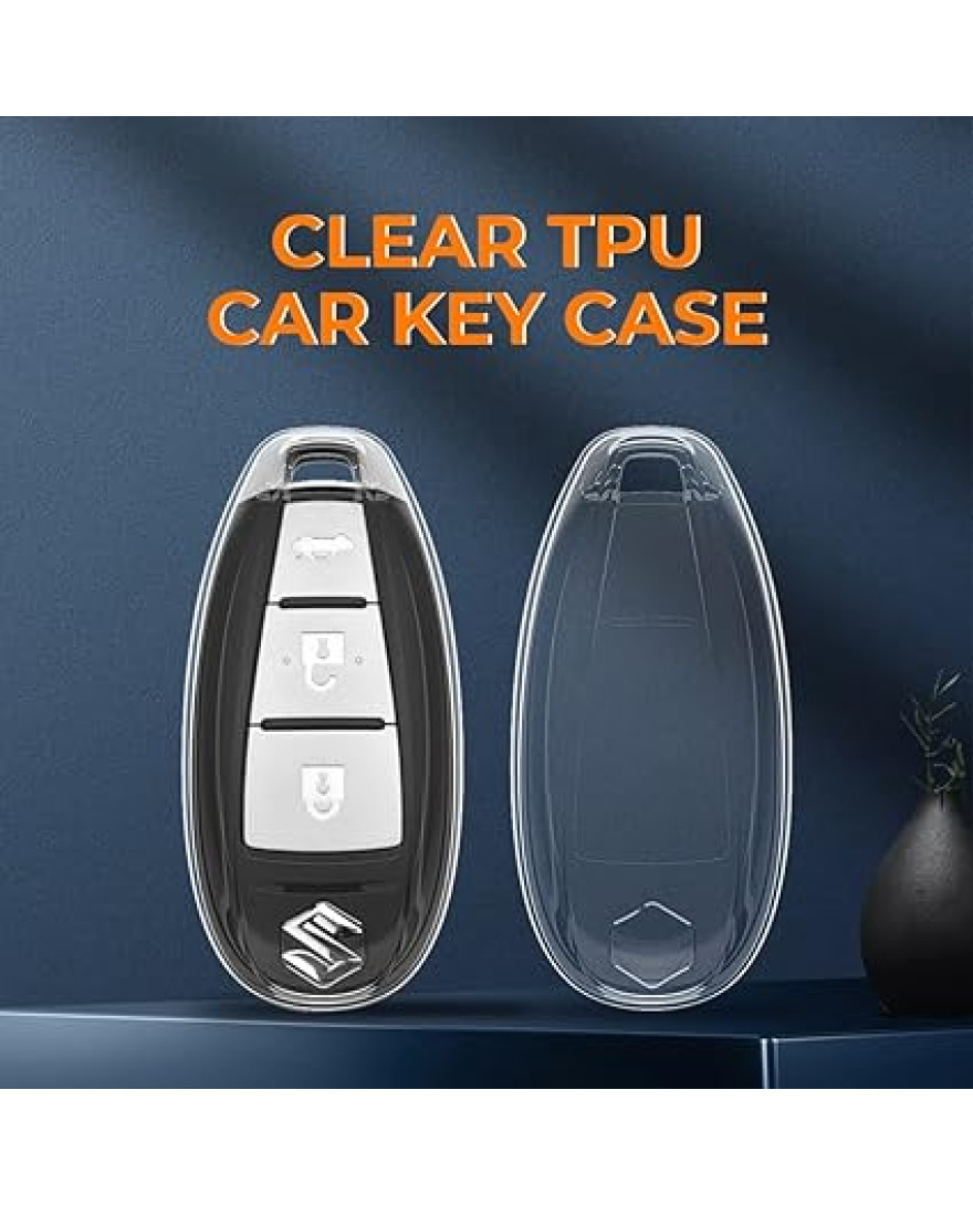 Keycare Clear Transparent TPU Key Cover CL TP 04 | Compatible with Maruti Suzuki Swift