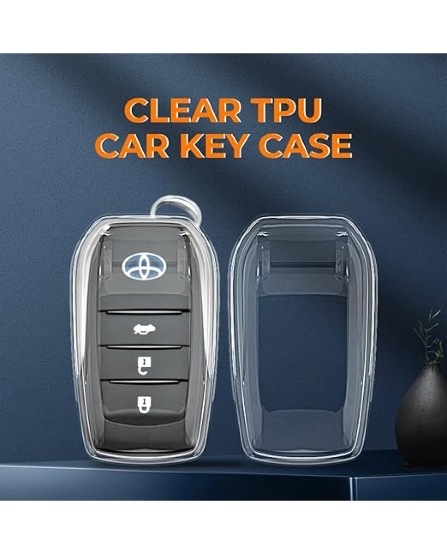 Keycare Clear Transparent TPU Key Cover CL TP 18 | Compatible with Fortuner, Innova