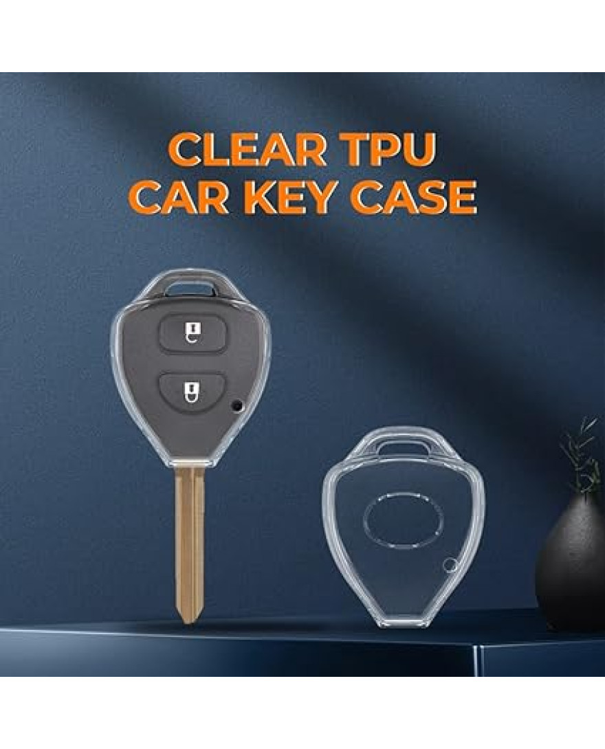 Keycare Clear Transparent TPU Key Cover CL TP 32 | Compatible with Fortuner, Innova