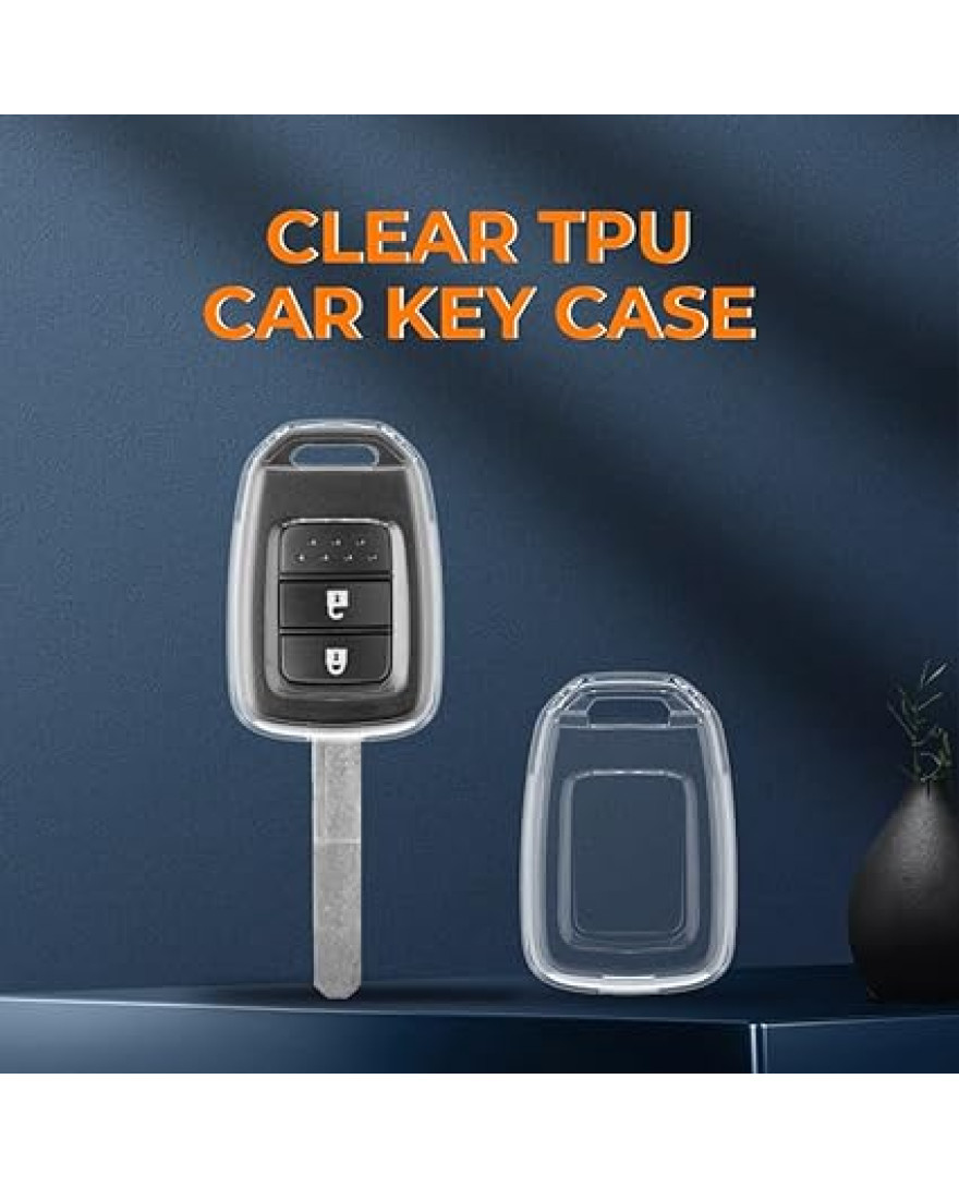 Keycare Clear Transparent TPU Key Cover CL TP 33 | Compatible with Amaze, City, Jazz, WR-V