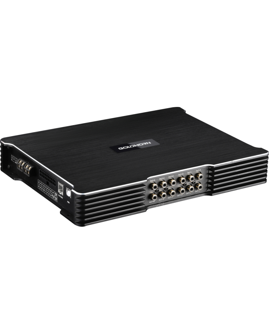 Goldhorn DSPA 1012 Plus | 12 input and 24 output | outputting up to 80W per channel for eight channels |150W per channel for two channels