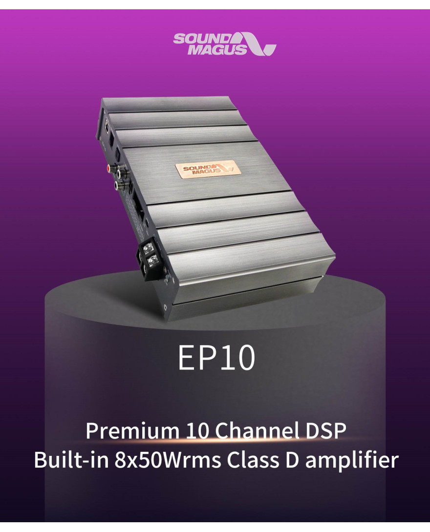 Soundmagus EP10 10 Channel DSP Plug and play Built-in 8ch x 50W amplifier, Built-in Bluetooth