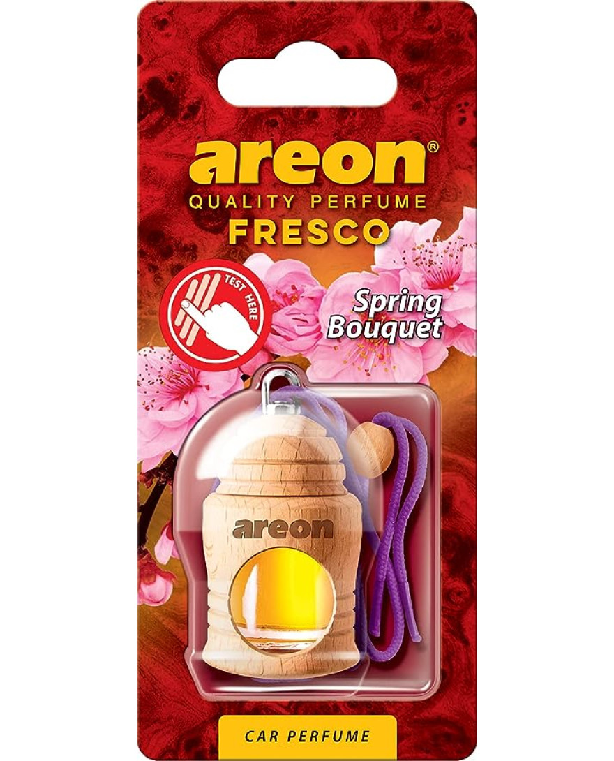 Areon Fresco Spring Bouquet, Car Air Freshener, Room Freshener | Long Lasting Fragrance | 4ml | FRTN28